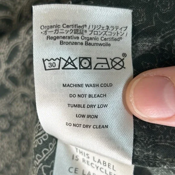 Outerknown Studio Shirt Men M Green Paisley Hawaiian Short Sleeve Button Cotton - Picture 8 of 12